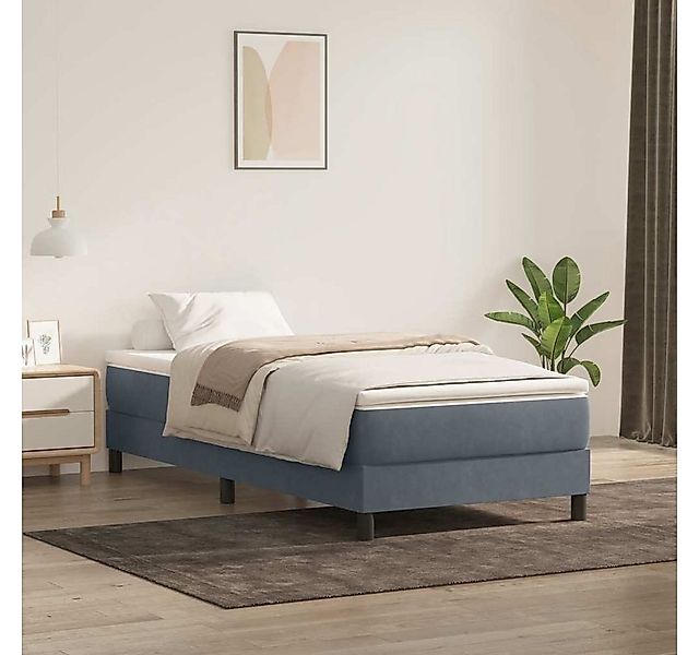 vidaXL Bett Boxspringbett mit Matratze Dunkelgrau 80x210 cm Samt günstig online kaufen