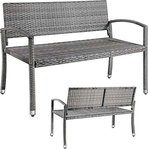 TLGREEN Gartenbank Polyrattan Sitzbank Wetterfest, 2 günstig online kaufen