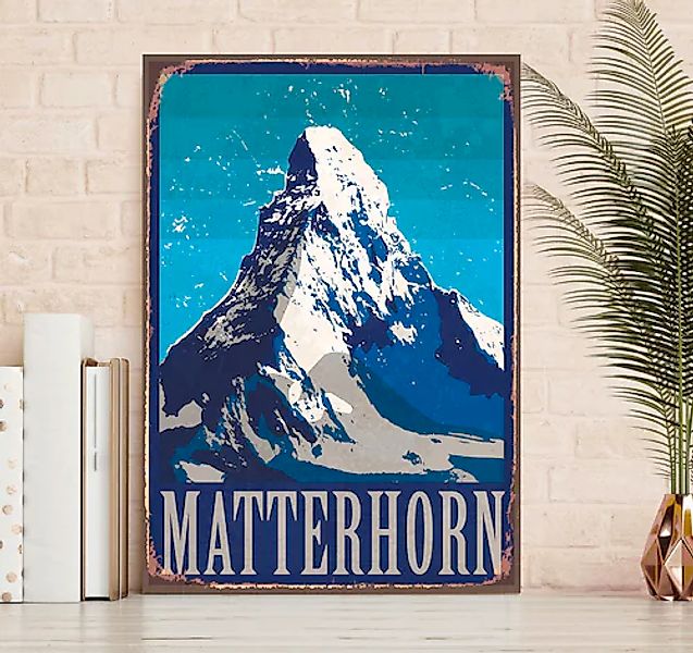 queence Metallbild »Matterhorn« Berge & Alpenbilder 1 Stk. tlg. Stahlschild günstig online kaufen