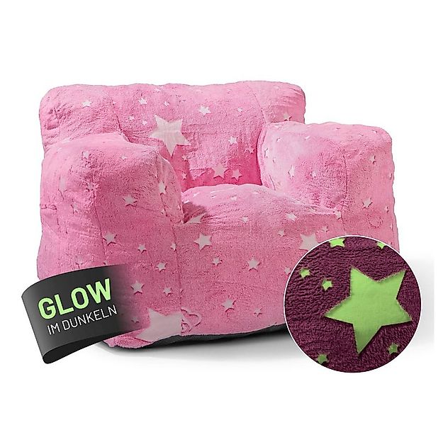 Lumaland Sitzsack Kinder Sessel Glow in The Dark, Kindersofa im Sternen-Des günstig online kaufen