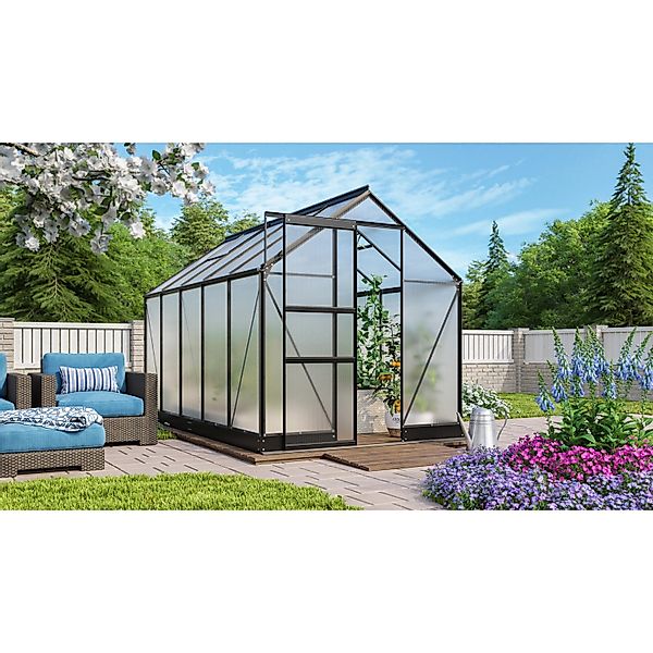 Vitavia Gewächshaus Apollo 6200 Schwarz 6,2 m² inkl. Fundament günstig online kaufen