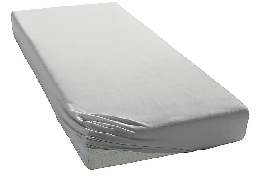 Elegante Spannbettlaken Uni Zwirn-Jersey, Mako-Jersey, Gummizug: günstig online kaufen