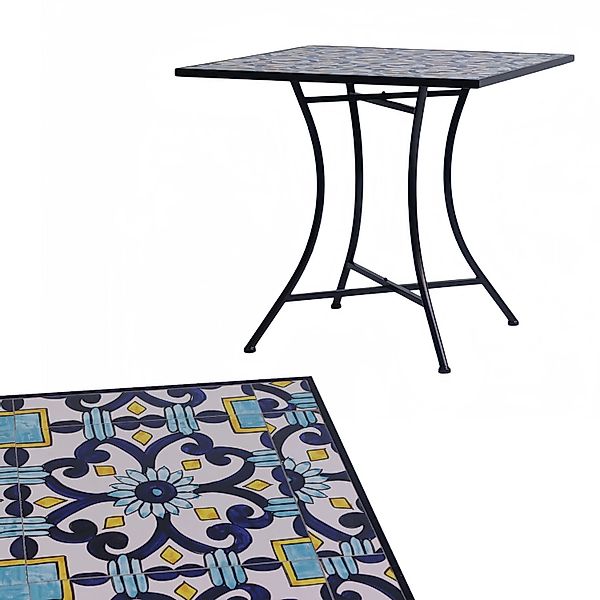 Moawo Outdoortisch Mosaiktisch Gartentisch Bistrotisch Tisch 77x77xH70cm günstig online kaufen