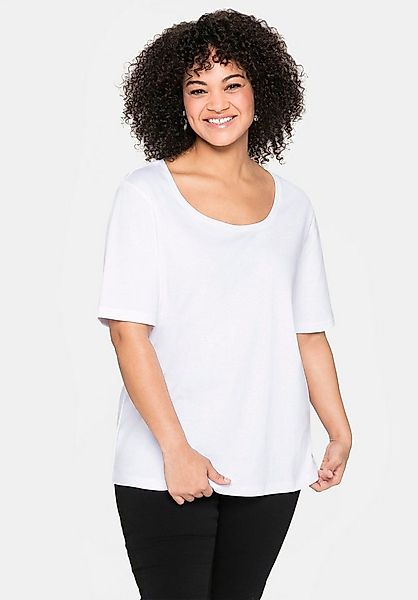 Sheego T-Shirt T-Shirt Kurzarm aus reiner Baumwolle günstig online kaufen