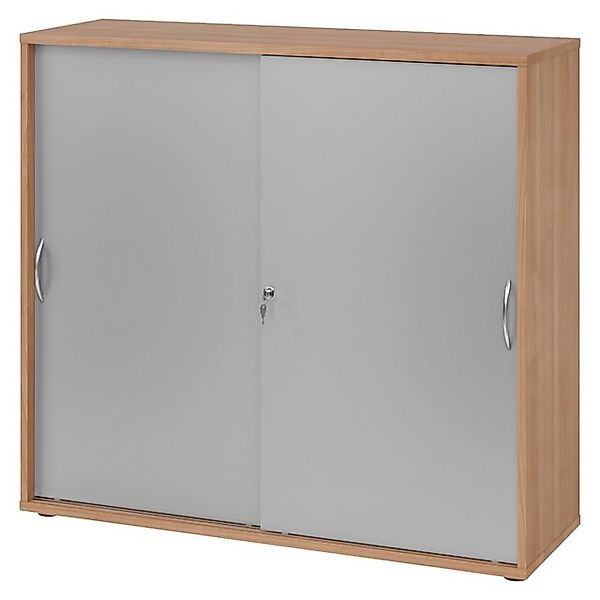bümö Aktenschrank office Schiebetürenschrank Dekor: Nussbaum/Silber - Griff günstig online kaufen