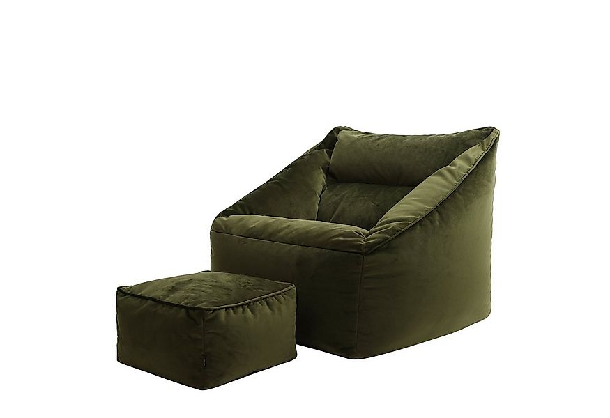 icon Sitzsack Riesen Sessel aus Samt „Natalia" mit Hocker (Spar-Set, 1 x Si günstig online kaufen