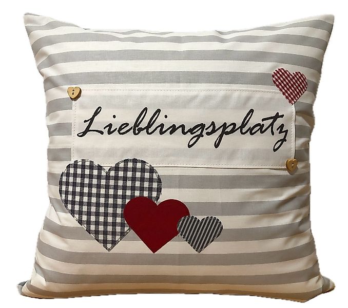 Ammerkind Dekokissen Lieblingsplatz Herzen, Kissenhülle ohne günstig online kaufen