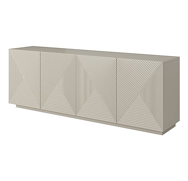 Lomadox Sideboard ADARE-141, 200 cm breit, kaschmir mit gerillter Front günstig online kaufen