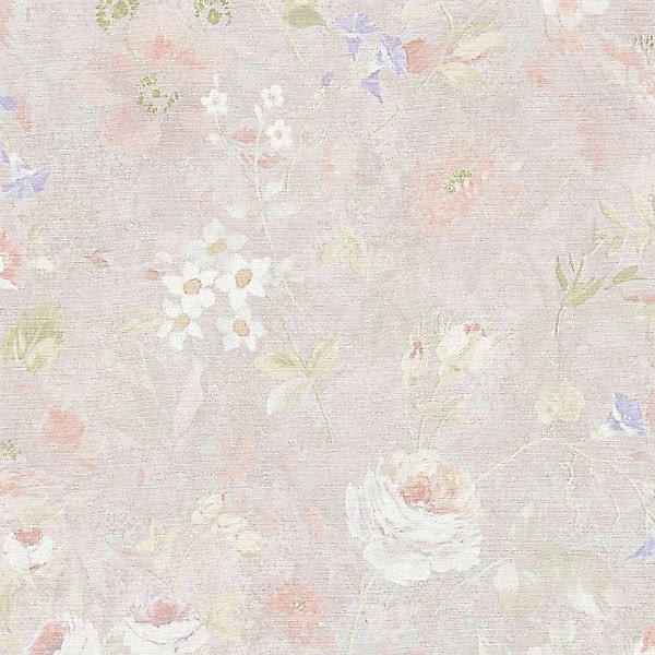 Bricoflor Vintage Tapete mit Blumen Beige Bunt Landhaus Vliestapete Romanti günstig online kaufen