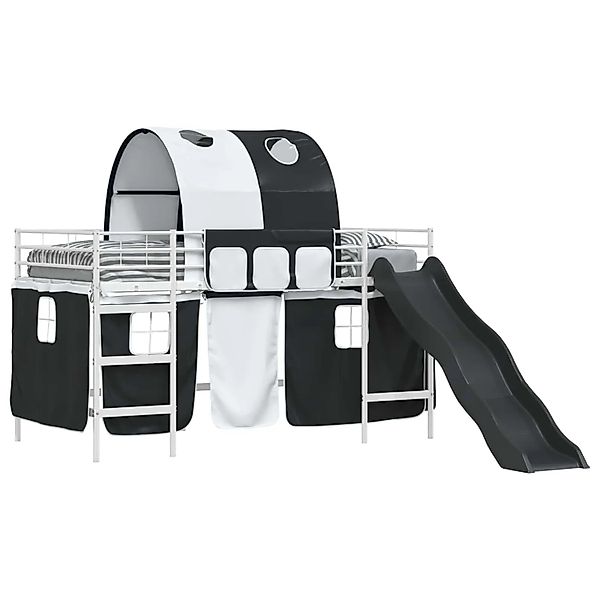 vidaXL Kinder-Etagenbett Weiß und Schwarz 107 x 200 cm Metall 42020856 günstig online kaufen