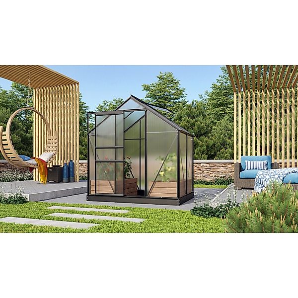 Vitavia Gewächshaus Venus 2500 Schwarz 2,5 m² inkl. Fundament günstig online kaufen