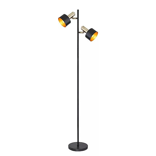 Globo Stehlampe Swinni 2-flammig Schwarz 285 x 230 x 1500 mm günstig online kaufen