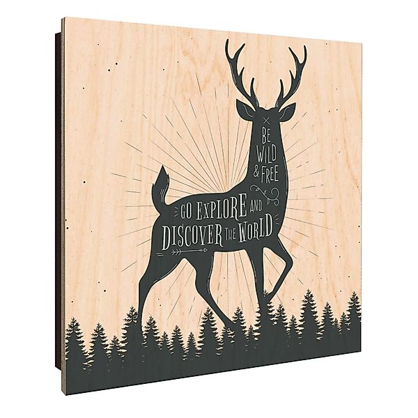 Banjado Schlüsselkasten Holz 30x30cm Schwarz Scharnier Rechts 50 Haken Desi günstig online kaufen