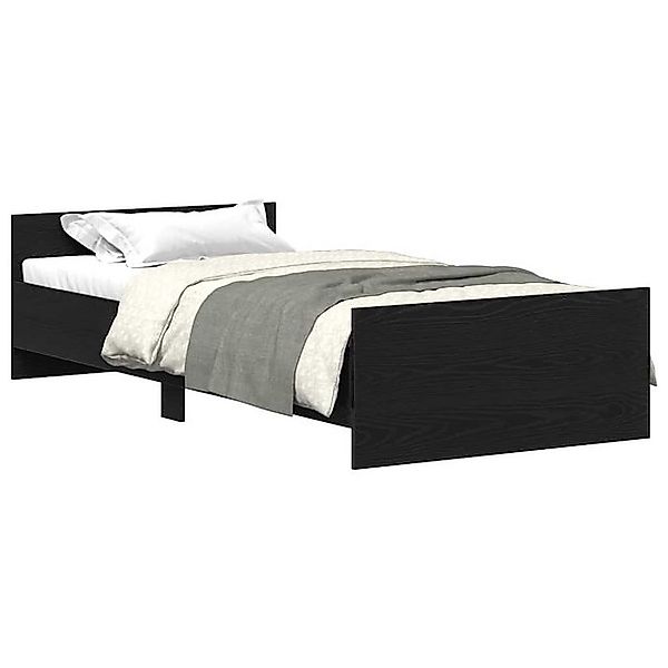 vidaXL Bett Bettgestell ohne Matratze Schwarz Eichen-Optik 90x200 cm günstig online kaufen