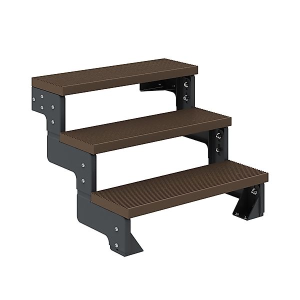 Dolle Außentreppe Gardentop Anthrazit 3 Stufen 100 cm Braun Ohne Geländer günstig online kaufen