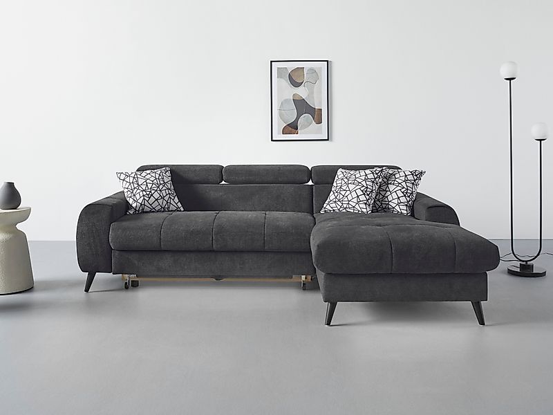 COTTA Ecksofa "Mia L-Form mit 3 Zierkissen", wahlweise mit Bettfunktion, Be günstig online kaufen