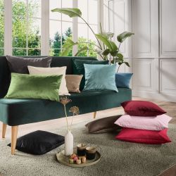 REDBEST Kissenbezug Kissenhülle "Kingsville", Nicky-Velours Uni günstig online kaufen