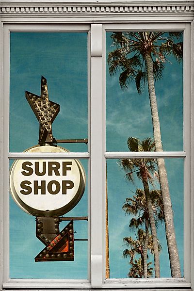 queence Wandsticker "Surf Shop", Wandsticker, Wandbild, selbstklebend, 3D, günstig online kaufen