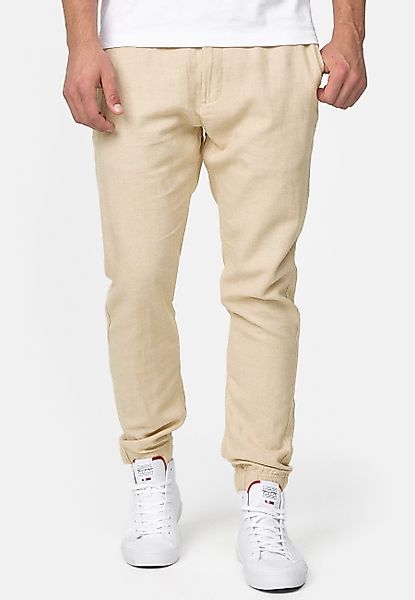 Indicode Leinenhose Blnda samt dekorativem Gürtel günstig online kaufen