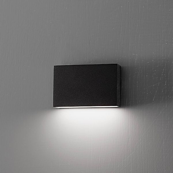 Egger DLS LED-Außenwandleuchte Flatbox schwarz 11x7 cm Alu günstig online kaufen