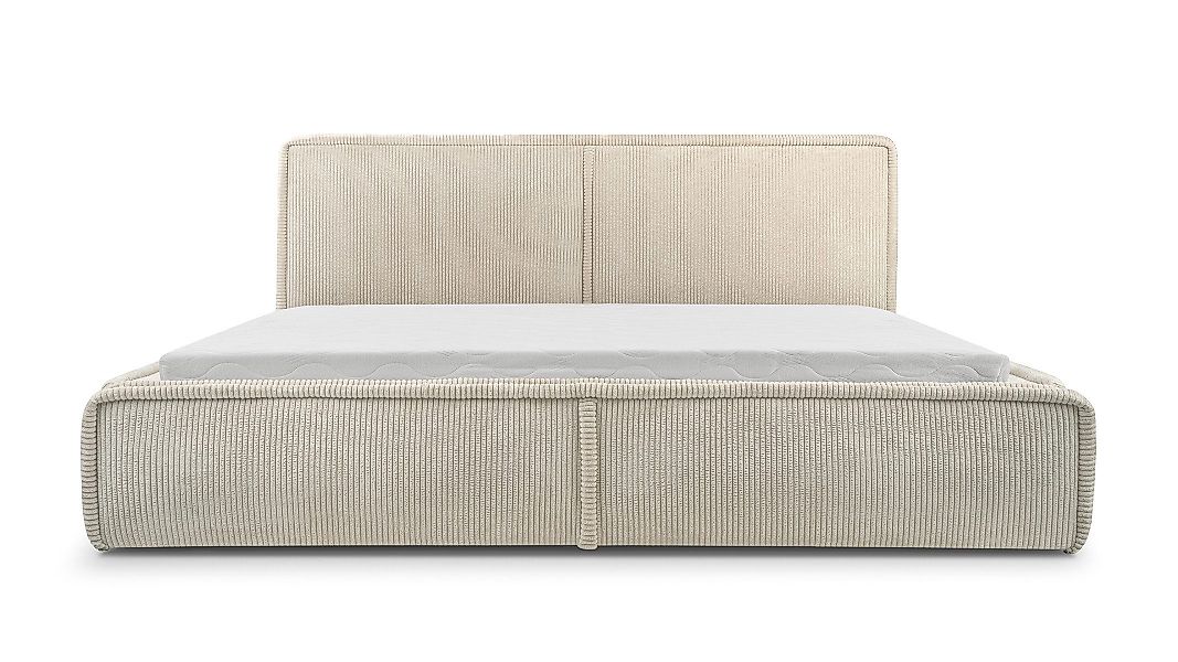 MOEBLO Polsterbett BETT 04 (Bezug: aus Cord, Doppelbett mit Kopfstütze, Rah günstig online kaufen