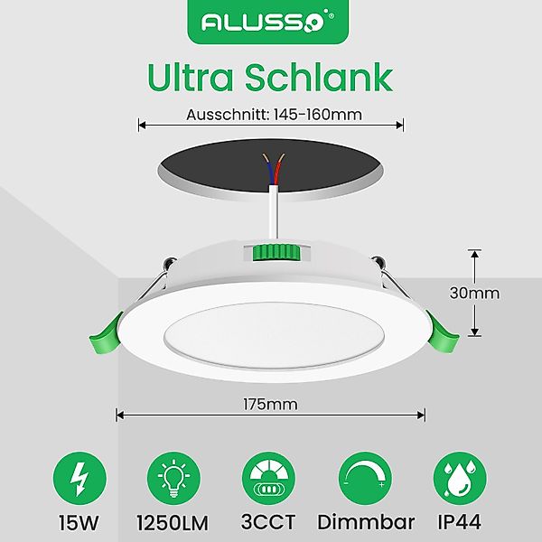 ALUSSO LED Einbaustrahler 6er-Set, Decken Leuchte, günstig online kaufen