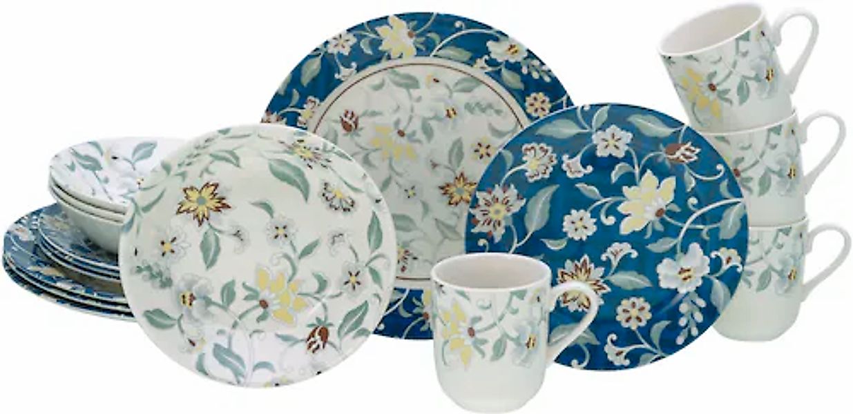 CreaTable Kombiservice »Odessa, Kombi-Service 16-tlg« Blumendekor günstig online kaufen