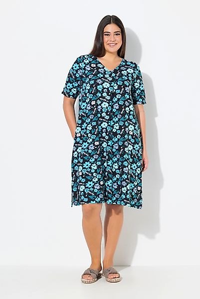 Ulla Popken Jerseykleid Jerseykleid Blüten A-Linie günstig online kaufen