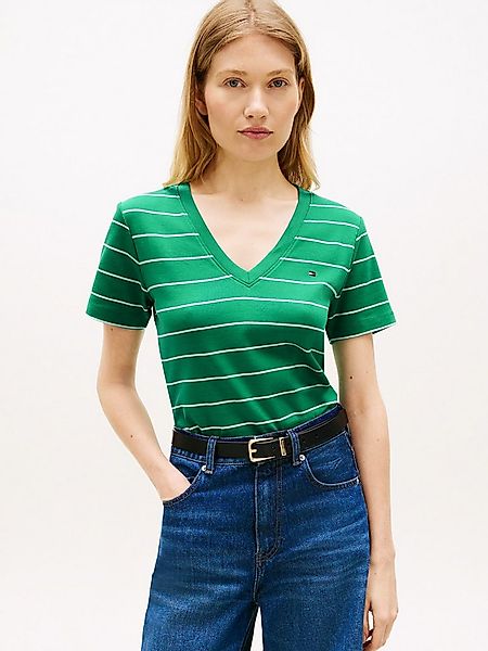 Tommy Hilfiger T-Shirt SLIM CODY V-NECK SHORT SLEEVE aus Baumwolle, Logosti günstig online kaufen