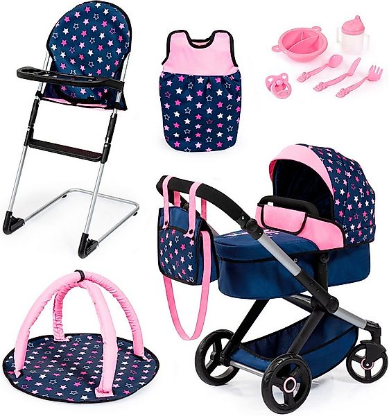 Bayer Kombi-Puppenwagen Xeo Deluxe, blau/rosa, (Set) günstig online kaufen