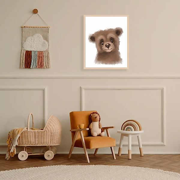 Lüttenhütt Bild mit Rahmen »Niedlicher Braunbär«, Bär-Fantasy-Tiere, (1 St. günstig online kaufen