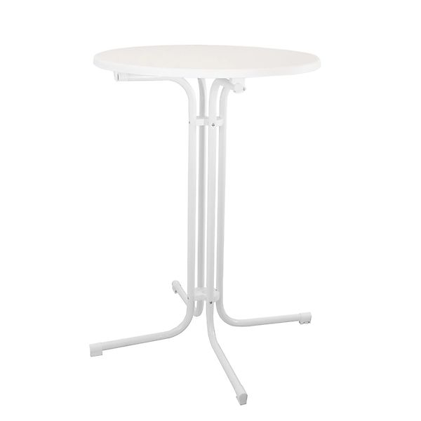 TRUTZHOLM Stehtisch Klappbar Durchmesser 80 cm Höhe 110 cm Stahl MDF Holz W günstig online kaufen