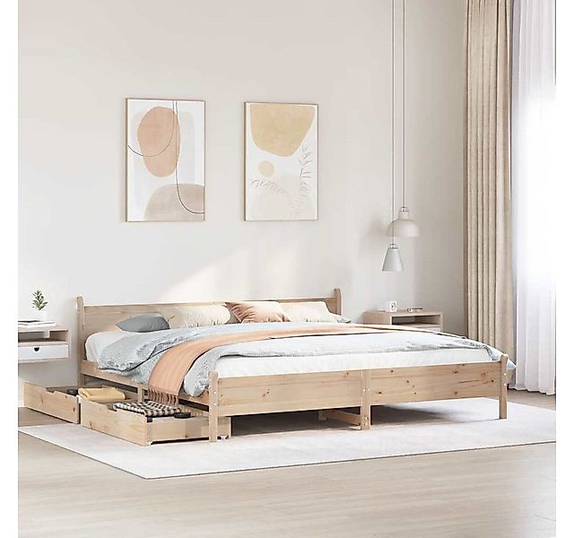 vidaXL Bett, Massivholzbett ohne Matratze 180x200 Kiefernholz günstig online kaufen