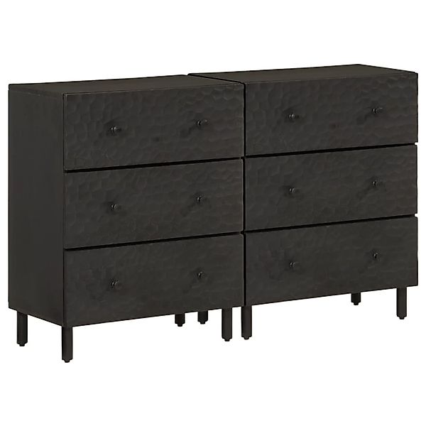 vidaXL Beistellschränke 2 Stk Schwarz 60x33x75 cm Massivholz Mango 3206283 günstig online kaufen