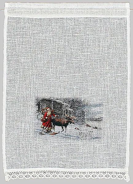 HOSSNER - ART OF HOME DECO Scheibengardine "Weihnachtsmann" Stangendurchzug günstig online kaufen