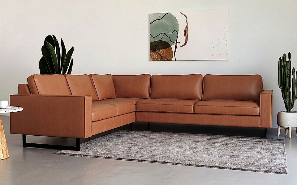 Places of Style Ecksofa "Pinto, 250/290 cm, langer Schenkel, XXL, Ottomane" günstig online kaufen