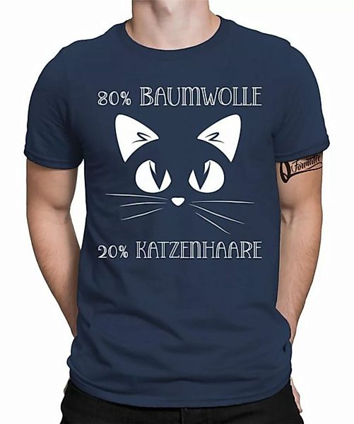 Quattro Formatee Kurzarmshirt 80% Baumwolle 20% Katzenhaare Katze Cat - Lus günstig online kaufen