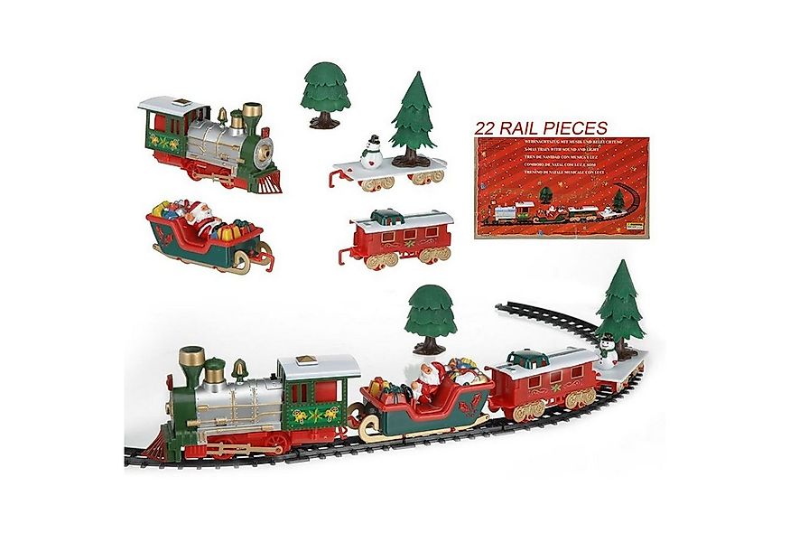 BURI Kugelleuchte Weihnachtszug mit Musik und Licht 22-teilig Eisenbahn Wei günstig online kaufen