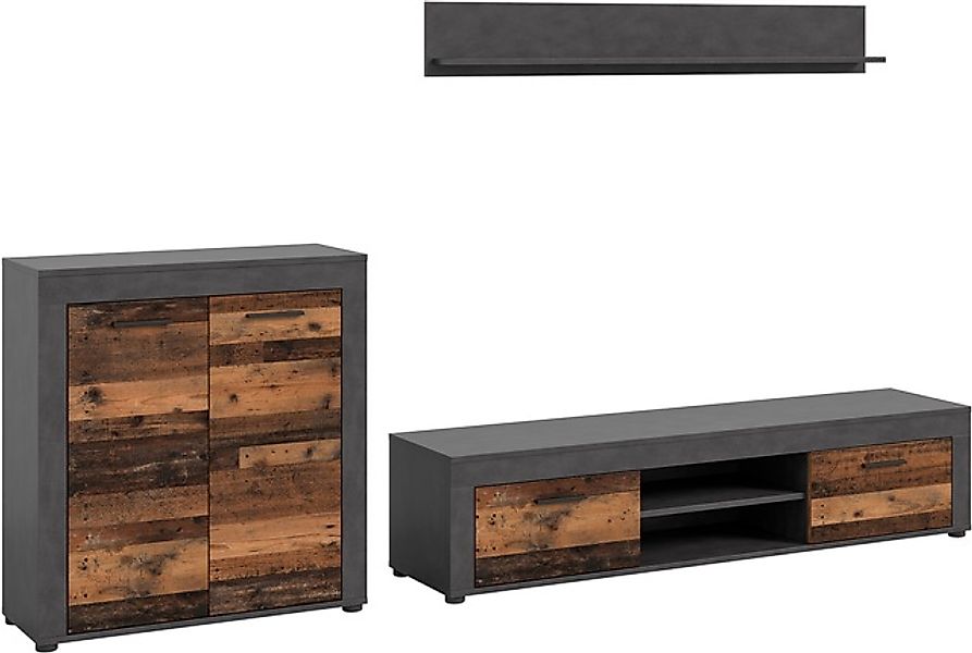 INOSIGN Wohnwand »Aosta, Breite 255cm, bestehend aus Highboard, Lowboard, W günstig online kaufen
