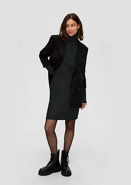 QS Minikleid Geripptes Strickkleid mit Glitzergarn Glitzergarn günstig online kaufen