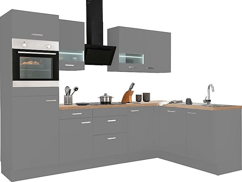 OPTIFIT Winkelküche "Parma" mit E-Geräten, Stellbreite 285 x 175 cm günstig online kaufen