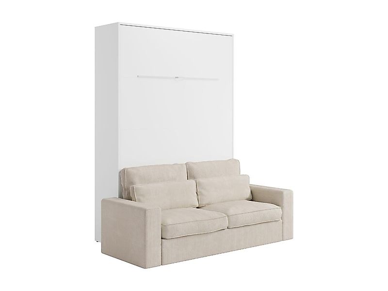 Schrankbett + Sofa - 140 x 200 cm - Manuelle vertikale Öffnung - Mit LED-Be günstig online kaufen