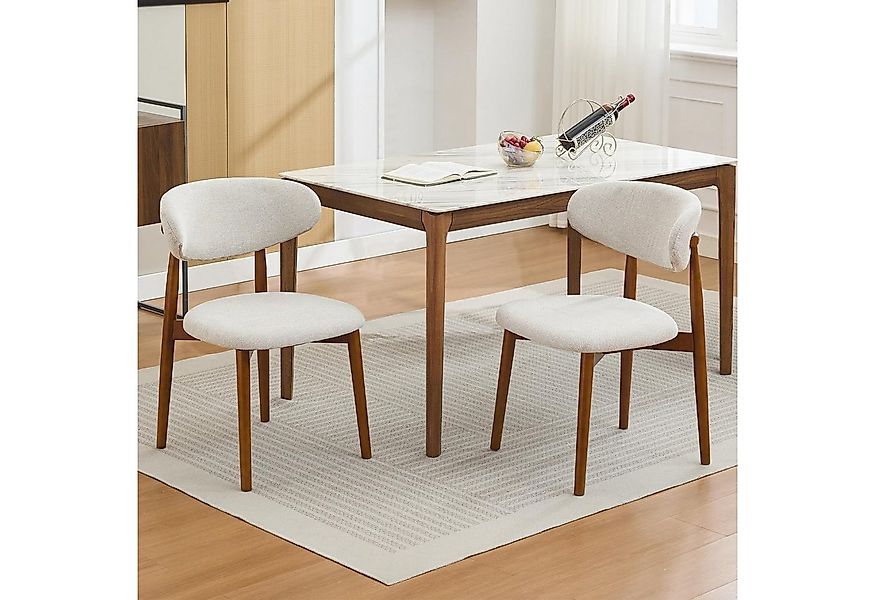 GarveeMore Esszimmerstuhl 2er-Set aus Holz,gepolsterter Küchenstuhl im Mid- günstig online kaufen