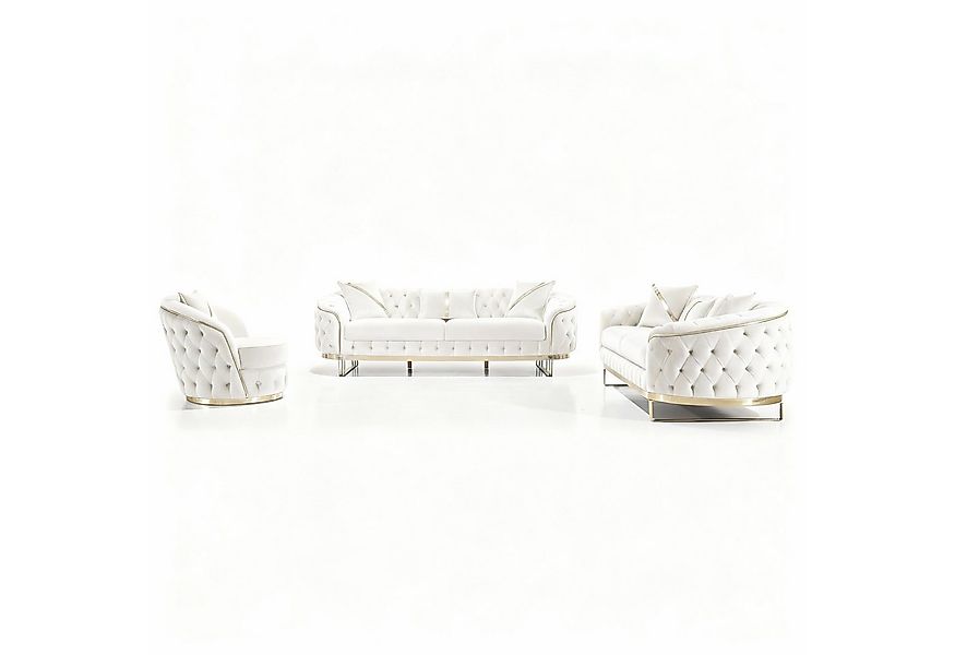 Palms-Store Sofa -Set MIRA mit Knopfheftung in 5 edlen Farbvarianten, 3-Sit günstig online kaufen