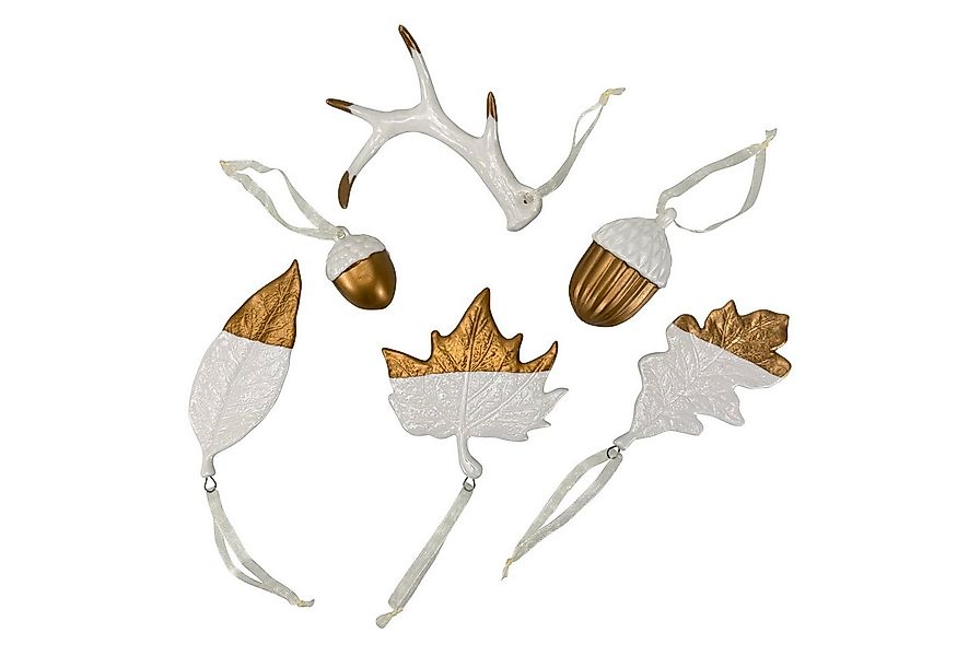 Online-Fuchs Dekohänger Blätter, Eicheln und Geweih aus Keramik - moderne F günstig online kaufen