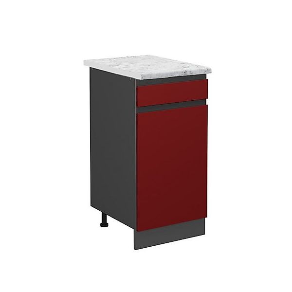 Vicco Küchenunterschrank R-Line Bordeaux Hochglanz/Anthrazit 40 cm AP Marmo günstig online kaufen
