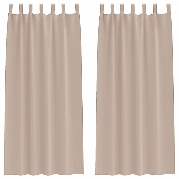 vidaXL Verdunkelungs-Vorhänge mit Ringen Taupe Polyester 4107551 günstig online kaufen