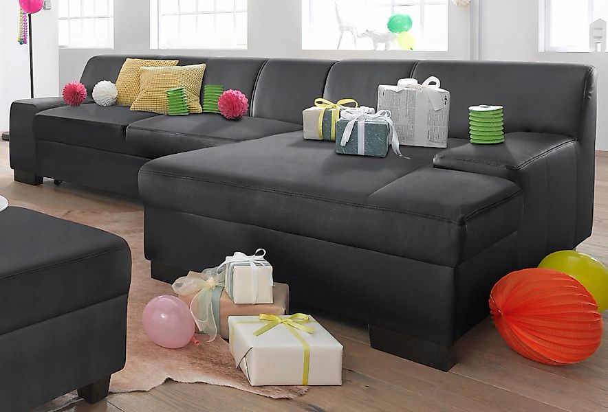 DOMO collection Ecksofa »Norma, elegant und modern, mit flachen Armlehnen, günstig online kaufen