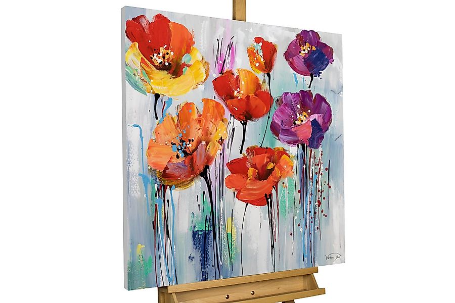 KUNSTLOFT Gemälde Bunter Blumengruß 80x80 cm, günstig online kaufen
