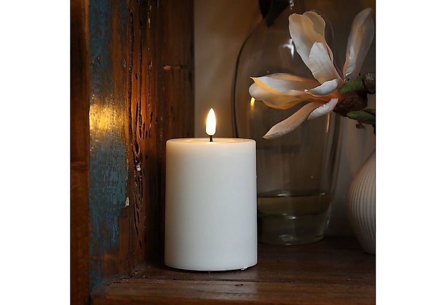 Deluxe Homeart LED-Kerze Mia Deluxe Echtwachs flackernd Wachsspiegel H: 10c günstig online kaufen